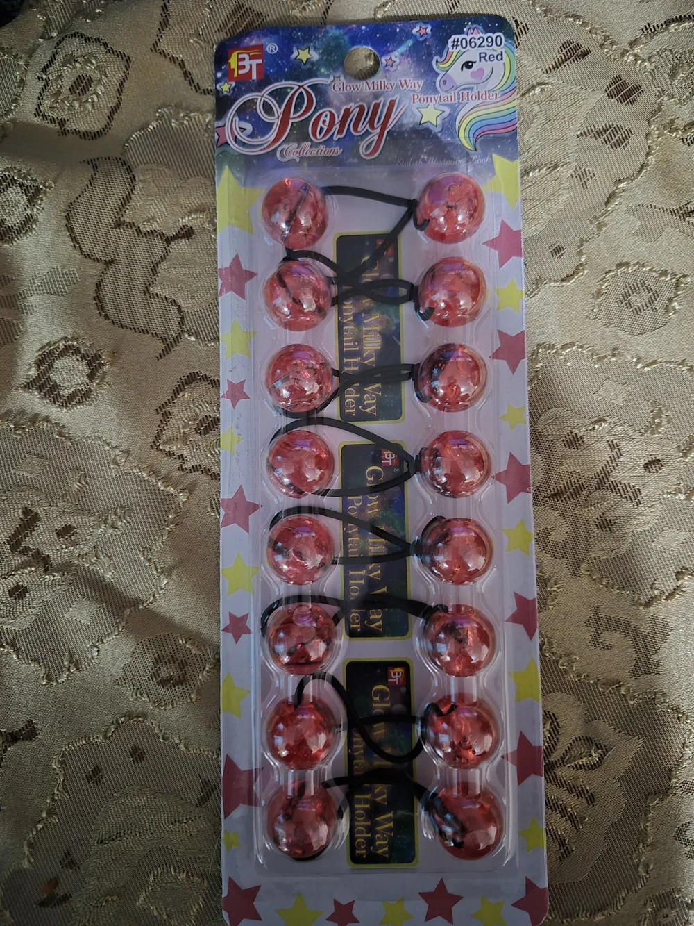 Pony Red Glitter Ball Ponytail Holders -